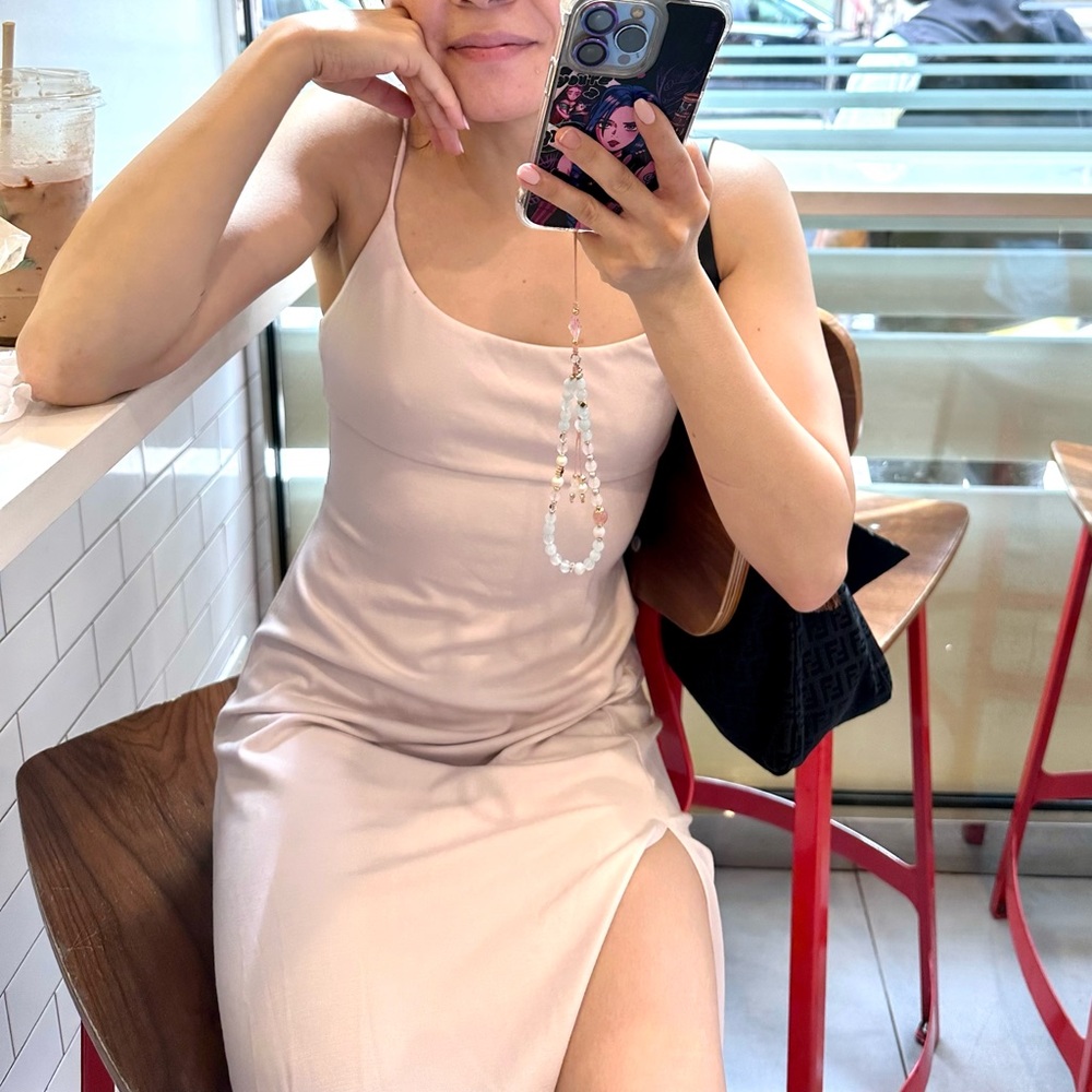 Wilfred Dreamweaver Dress Strappy Midi Dress Icy Pink Dusty Lilac Small M XS